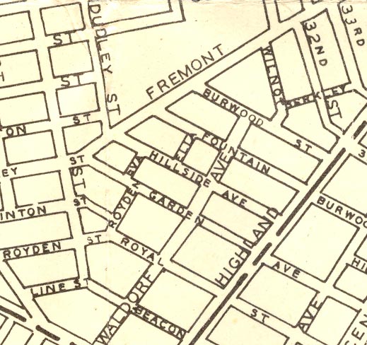 Map of Ella and Eva Streets area, 1946