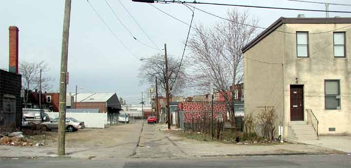Looking West on Evans Street from South 4th Street — March 14, 2004