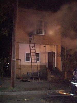 1307 Everett Street fire scene, October 11, 2007