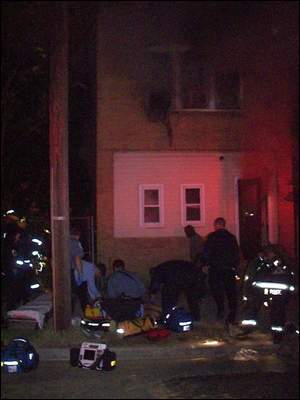 1307 Everett Street fire scene, October 11, 2007