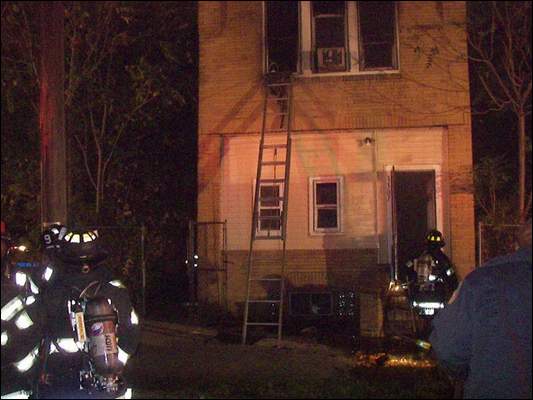 1307 Everett Street fire scene, October 11, 2007