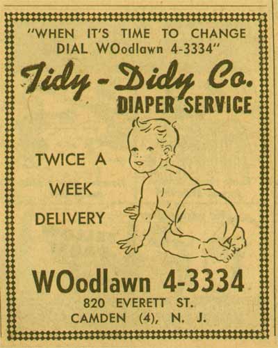 820 Everett Street — Tidy-Didy Company, 1955 NJ Bell Yellow Pages ad