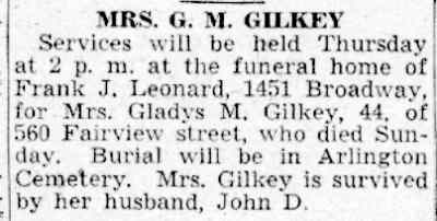 Mrs. G. M. Gilkey services notice, Camden Courier-Post, July 29, 1941
