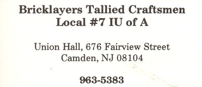 676 Fairview Street, 1991 — Bricklayers and Allied Craftsmen Local #7