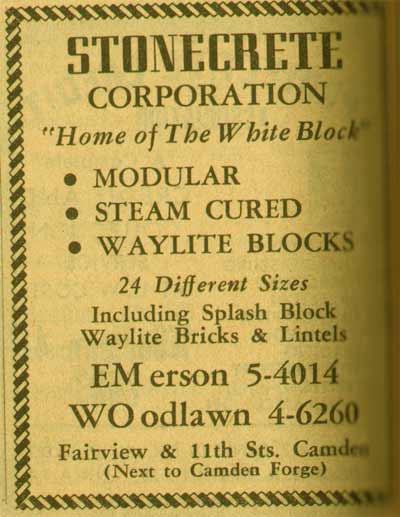 South 11th Street and Fairview Street, 1955 New Jersey Bell Yellow Pages