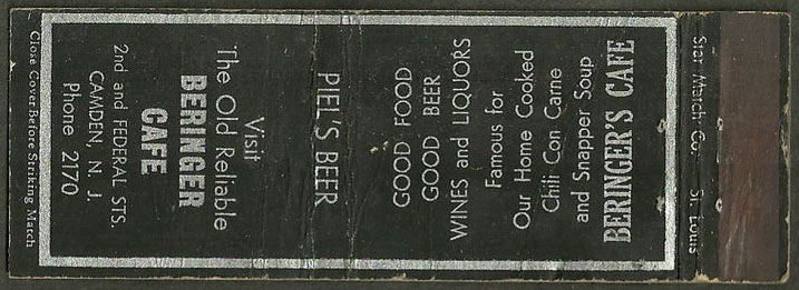 Beringer's Cafe matchbook
