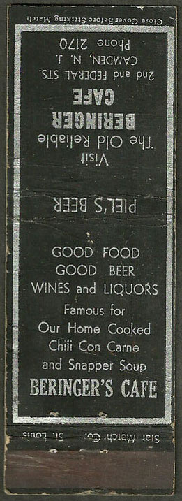Beringer's Cafe matchbook