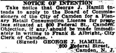 Notice of Intention - Camden Courier-Post, June 8, 1934