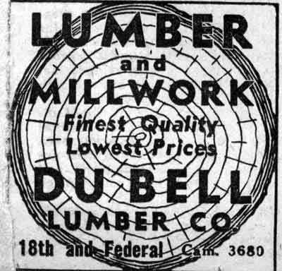 DuBell Lumber Company at 18th and Federal Street, Camden Courier-Post, February 7, 1938
