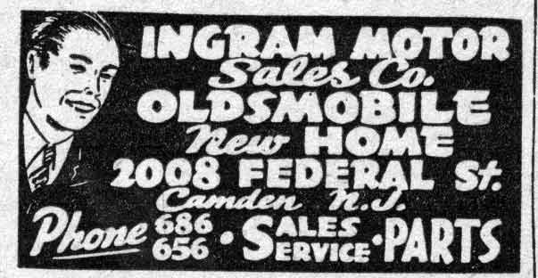 Ingram Oldsmobile at 2008 Federal Street, Camden Courier-Post, February 10, 1938