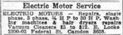 Electric Motor Service - Camden Courier-Post, July 5, 1941