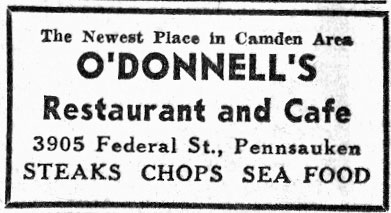 O'Donnell's Restaurant and Cafe - Camden Courier-Post, February 20, 1936