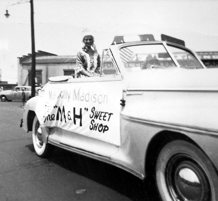 M&H Sweet Shop parade scene, mid-1950s