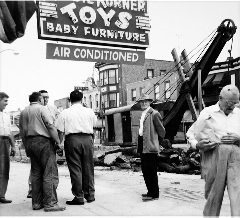 2400 block of Federal Street, mid-1950s, steam shovel