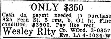 Real Estate — 825 Fern Street — Camden Courier-Post, November 12, 1955