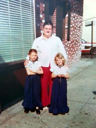 Mary Bellangee of 607 Ferry Avenue with daughters Paula and Barbara, 1970s