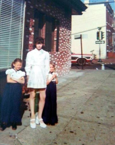 Sisters Paula and Barbara Bellangee of 607 Ferry Avenue, 1970s