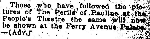 Ferry Avenue Palace Theater, Camden Post-Telegram, December 11, 1914
