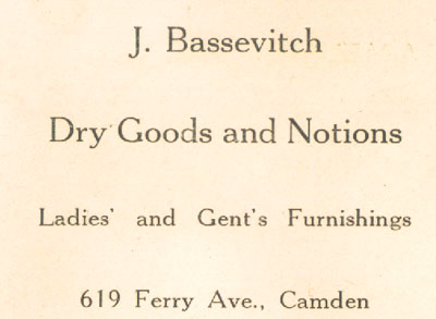Jefferson Athletic Association Banquet Program Ad, 1919, Ferry Avenue