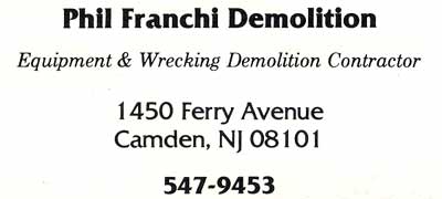 Phil Franchi Demolition advertisement, 1991
