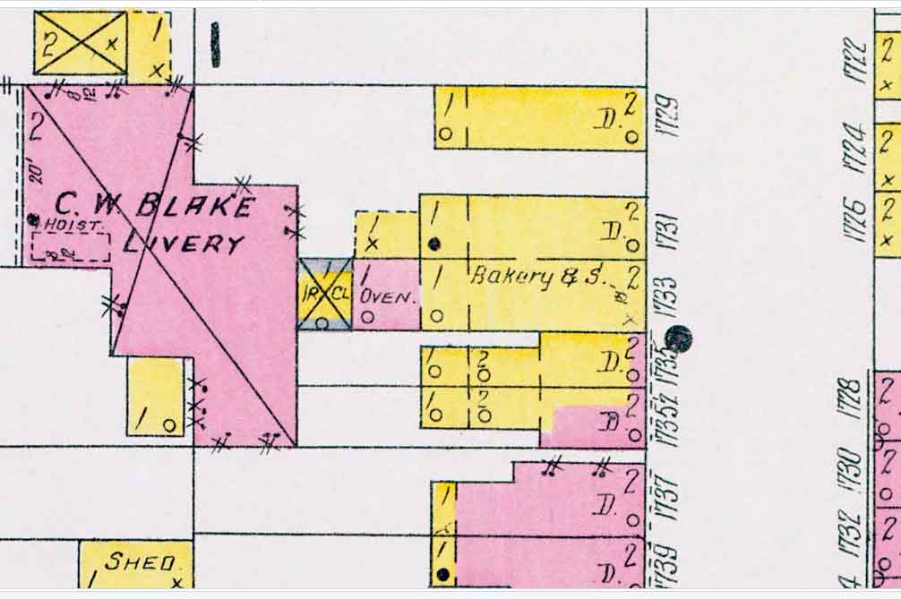 1731 and 1733 Fillmore Street, 1906 — Firman D. Roork and Family, bakery