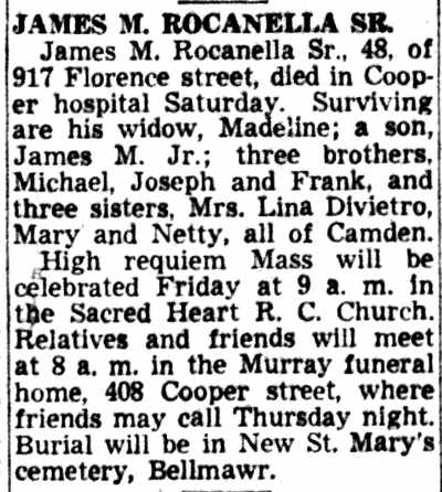 James M. Rocanella, October 30, 1950