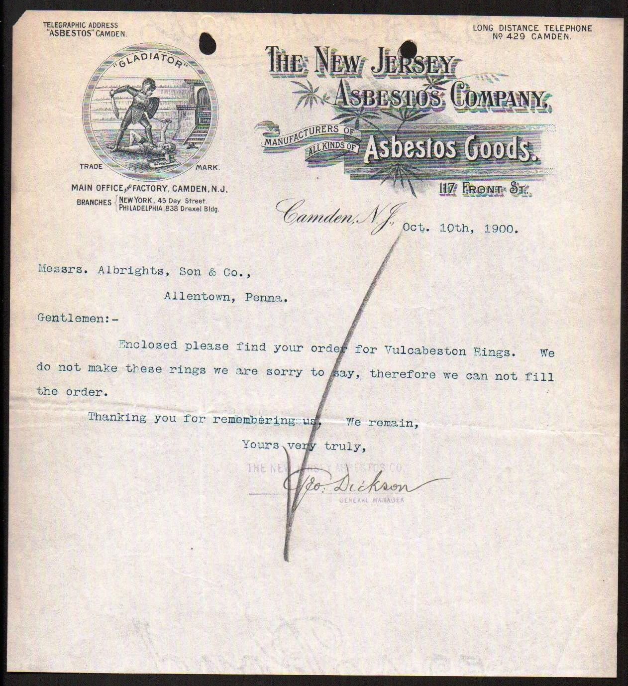 117–121 North Front Street — New Jersey Asbestos Company, 1900–1906