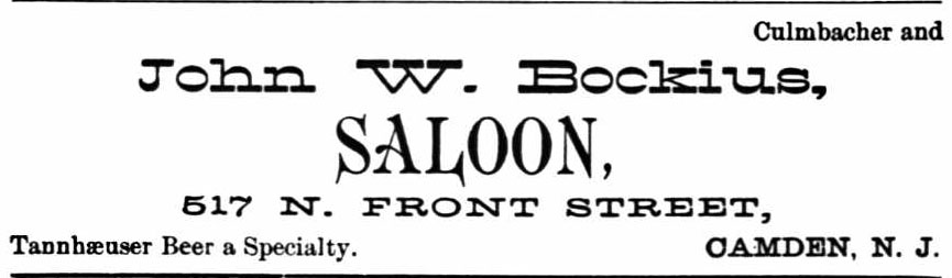 517 North Front Street — John W. Bockius saloon, 1906