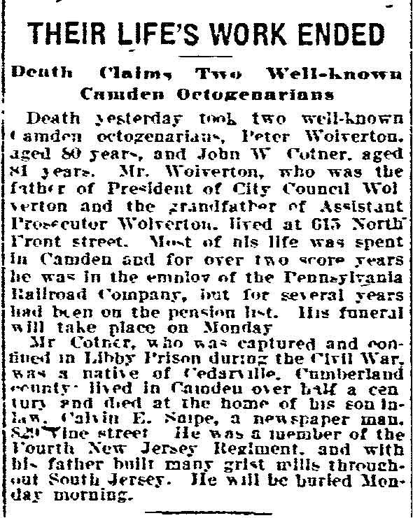 Their Life's Work Ended — Philadelphia Inquirer, December 11, 1909