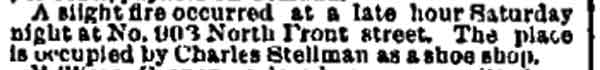 Fire at 903 North Front Street — Philadelphia Inquirer, October 6, 1884