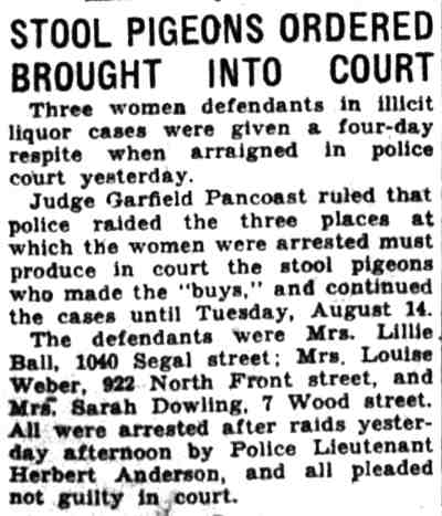Stool Pigeons Ordered Brought Into Court — Camden Courier-Post, August 11, 1934