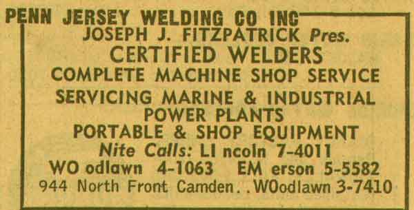 944 North Front Street — Penn Jersey Welding Co., additional 1955 ad