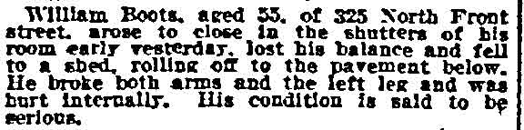 William Boots injured — Philadelphia Inquirer, June 12, 1915