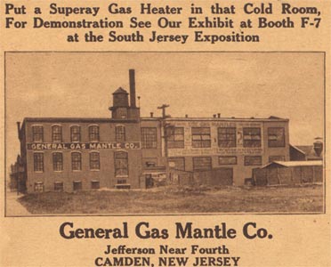 General Gas Mantle Company, South Jersey Exposition Advertisement, 1926