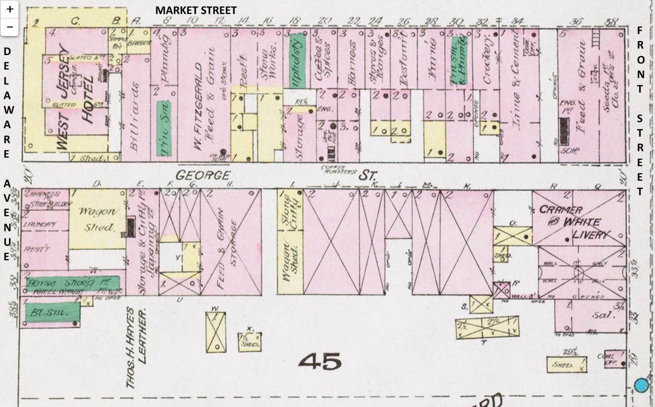 1885 Sanborn Map of George Street area