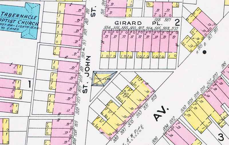 Girard Place — 1906 Sanborn fire insurance map