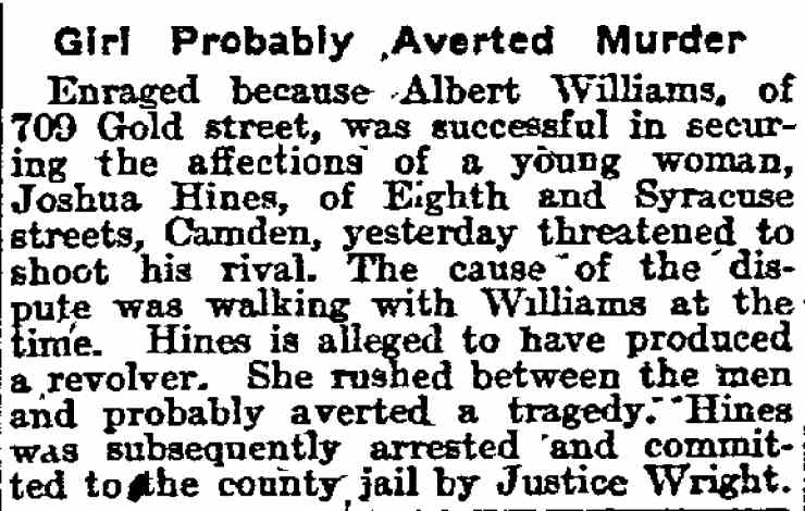 709 Gold Street — Girl Probably Averted Murder — Philadelphia Inquirer, June 12, 1911