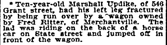 Marshall Updike, 546 Grant Street, Philadelphia Inquirer, June 29, 1895