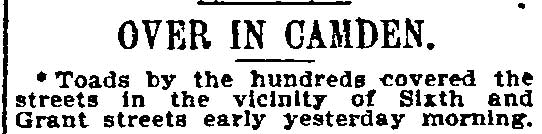 Intersection of North 6th Street and Grant Street, Philadelphia Inquirer, June 29, 1895