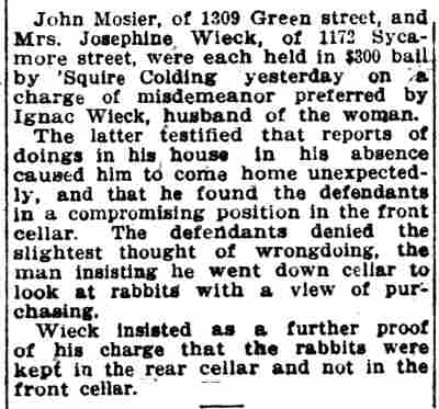 John Mosier held on misdemeanor charge, 1309 Green Street