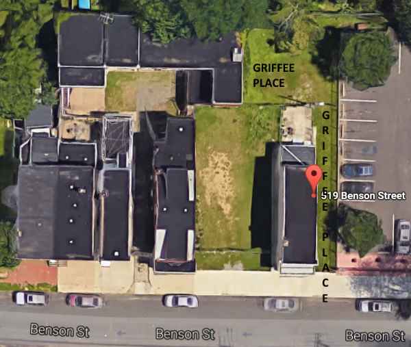 Satellite image of Griffee Place area, 2016, Camden NJ