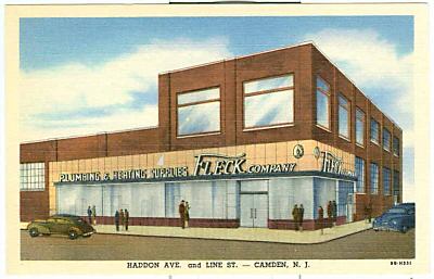 Northeast corner of Haddon Avenue, Line Street and Mt. Ephraim Avenue, Fleck Plumbing and Heating Supplies Co.