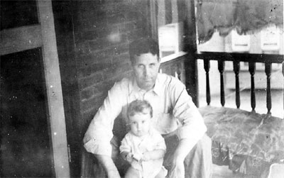 Walter Brannock and his grandson David M. Bushey Jr. in the backyard of 461 Haddon Avenue, circa 1939