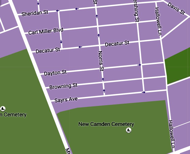 Hallowell Lane — map