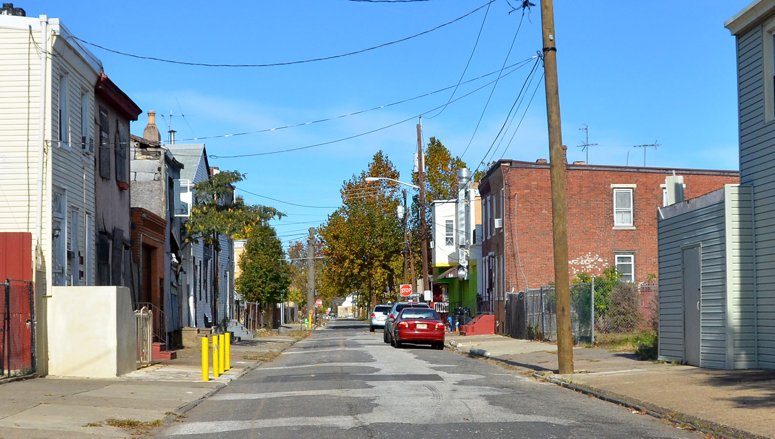 Looking north at the intersection of Line Street and Henry Street, November 4, 2011