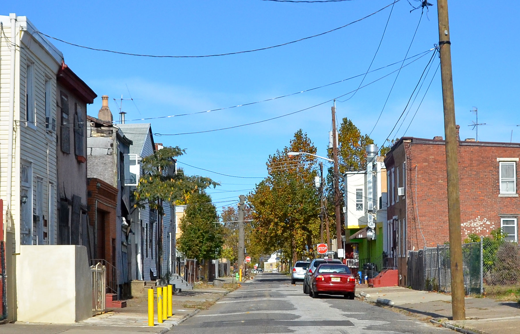 Looking north at the intersection of Line Street and Henry Street, November 4, 2011