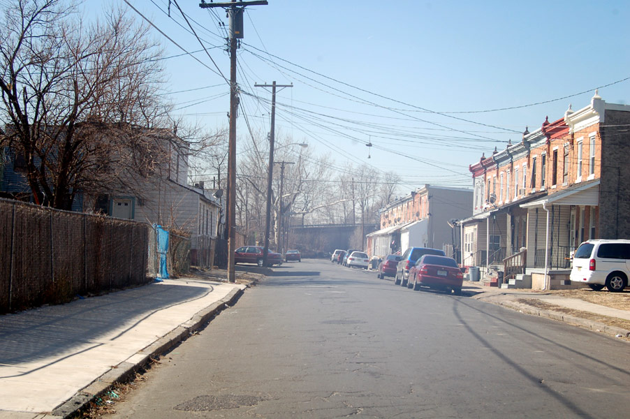 Looking south on High Street from North 21st Street, February 26, 2009