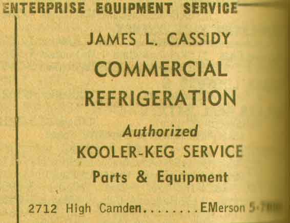 Enterprise Equipment Service, 2712 High Street, 1955 New Jersey Bell Yellow Pages ad