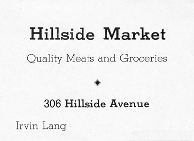 Hillside Market advertisement — Camden High School Yearbook, February 1940