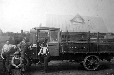 John Griffiths Sr. at work in the Pavonia freight yards, about 1918